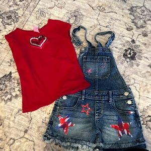 Little girl blue Jean outfit